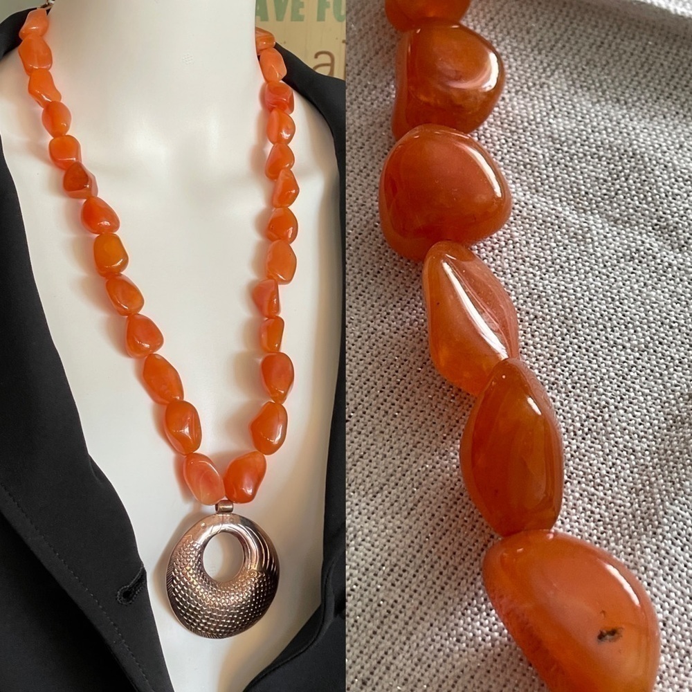 Vintage carnelian copper necklace